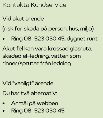Kontakta kundservice